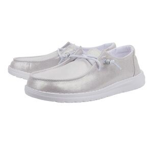 Hey Dude Women's Wendy Metallic Silver Shoes size 8